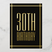 クラシックブラックミニマリストフォイル招待状 箔招待状 (正面)