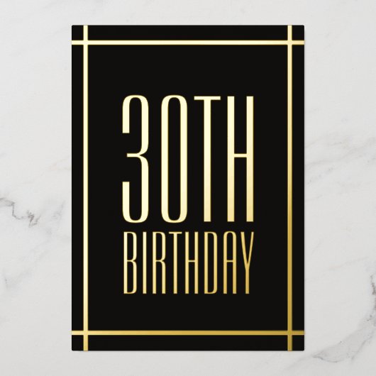 クラシックブラックミニマリストフォイル招待状 箔招待状 (正面)