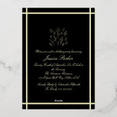 クラシックブラックミニマリストフォイル招待状 箔招待状 (裏面)