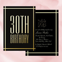 クラシックブラックミニマリストフォイル招待状 箔招待状