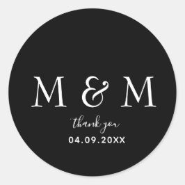 クラシックブラックラウンドステッカー ラウンドシール