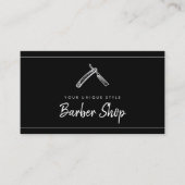 クラシックブラックヴィンテージ理容師ツールバーバーショップ 名刺 (正面)