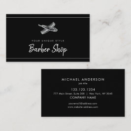クラシックブラックヴィンテージ理容師ツールバーバーショップ 名刺