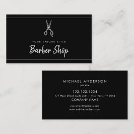 クラシックブラックヴィンテージ理容師ツールバーバーショップ 名刺
