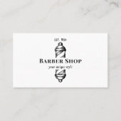 クラシックブラックヴィンテージ理容師ポールバーショップ 名刺 (正面)