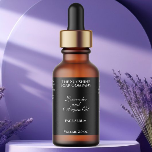 クラシックブラック化粧品ドロッパーボトル ラベル