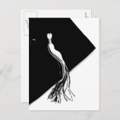 クラシックブラック卒業キャップ及びタッセル葉書 案内ポストカード (正面/裏面)