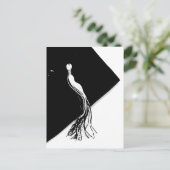 クラシックブラック卒業キャップ及びタッセル葉書 案内ポストカード (スタンド正面)