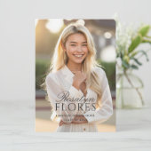 クラシックブラック書道の卒業 招待状 (スタンド正面)