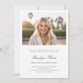 クラシックブラック書道の卒業 案内状 (裏面)