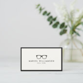 クラシックブラック眼鏡ロゴアイボリー 名刺 (スタンド正面)