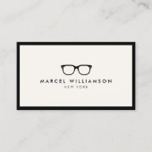 クラシックブラック眼鏡ロゴアイボリー 名刺 (正面)