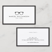 クラシックブラック眼鏡ロゴ白 名刺 (正面/裏面)