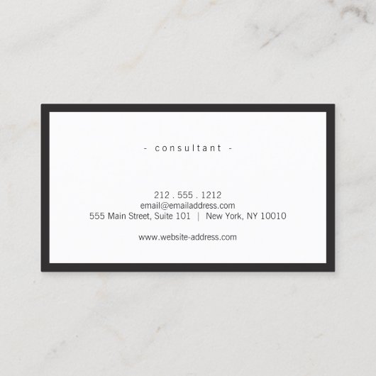 クラシックブラック眼鏡ロゴ白 名刺 (裏面)