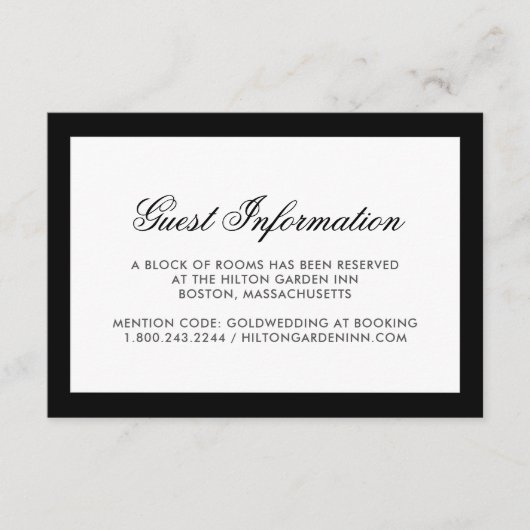 クラシックブラック縁ど結婚ズ宿泊カード エンクロージャーカード (正面)