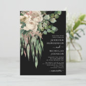 クラシックブラック芍薬の結婚式 招待状 (スタンド正面)