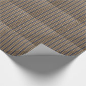 クラシックブラック茶の金ゴールドストライプと正方形 ラッピングペーパー (角)