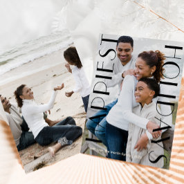 クラシックブラック2枚フォト最も幸せな休日 シーズンカード