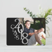 クラシックブラック2018写真卒業招待状 招待状 (スタンド正面)