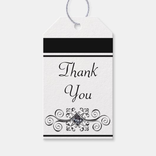 クラシックブラック「ありがとう」ギフトラベル ギフトタグ (正面)