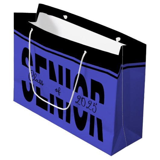 クラシックブラック シニアカスタム ラージペーパーバッグ (正面アングル)