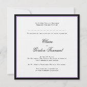 クラシックブラック&パープル結婚式招待状 招待状 (裏面)