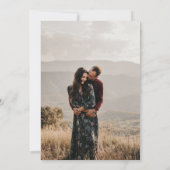 クラシックブラック&ベージュ色モノグラム写真 セーブザデート (裏面)