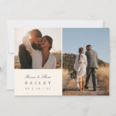 クラシックブラック&ベージュ色モノグラム数々の写真 サンキューカード (正面)