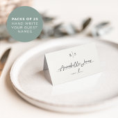 クラシックブラック&ベージュ色モノグラム結婚ズ プレイスカード