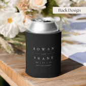 クラシックブラック&ベージュ色モノグラム結婚ズ 缶クーラー