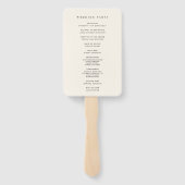 クラシックブラック&ベージュ色モノグラム結婚式 プログラム ハンドファン (裏面)