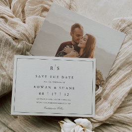 クラシックブラック&ベージュ色モノグラム セーブザデート