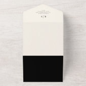 クラシックブラック&ベージュ色モノグラ結婚ムの写真 オールインワン招待状 (外側)