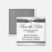 クラシックブラック&ホワイトのドレープ マグネット (正面/裏面)