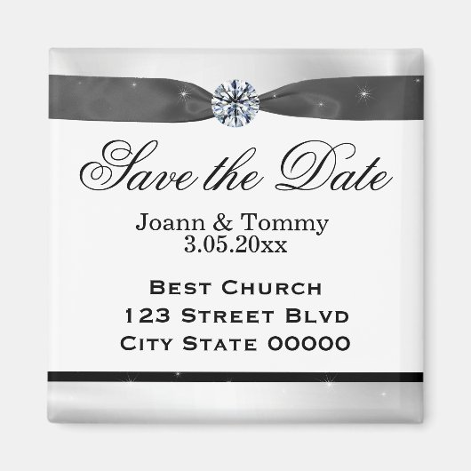 クラシックブラック&ホワイトのドレープ マグネット (正面)