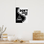 クラシックブラック/ホワイトのピアノ鍵は成長しない！ ポスター (キッチン)