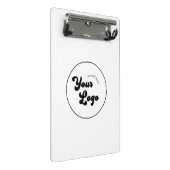 クラシックブラック&ホワイトのロゴビジネスのプロモーション ミニクリップボード (アングル)