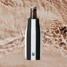 クラシックブラック&ホワイトカバナストライプモノグラム ボトルクーラー