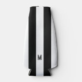 クラシックブラック&ホワイトカバナストライプモノグラム ボトルクーラー (正面)