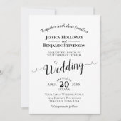 クラシックブラック&ホワイトシンプルエレガントウェディング 招待状 (正面)