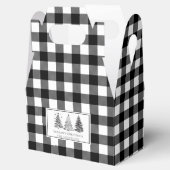 クラシックブラック&ホワイトバッファロープレイドクリスマス フェイバーボックス (オープン)