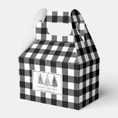 クラシックブラック&ホワイトバッファロープレイドクリスマス フェイバーボックス (正面サイド)