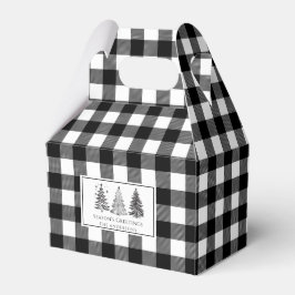 クラシックブラック&ホワイトバッファロープレイドクリスマス フェイバーボックス