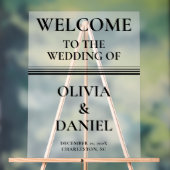 クラシックブラック&ホワイト冬のウェディングフロステッド アクリルサイン (ニュートラル)