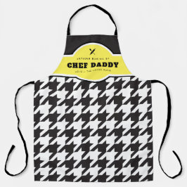 クラシックブラック&ホワイト千鳥格子のアーティザンベーキング エプロン