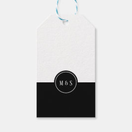 クラシックブラック&ホワイト結婚式の引き出物ラベル ギフトタグ