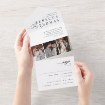 クラシックブラック&ホワイト3フォトコラージュ結婚ズ