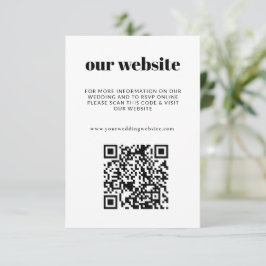 クラシックブラック&ホワイトRSVP QRコー結婚ド エンクロージャーカード