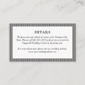 クラシックブラック&ホワシンプルイト薄ストライプの結婚ズ エンクロージャーカード (正面)