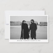 クラシックブラック&ホワ結婚イト サンキューカード (正面)